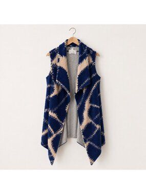 Tabitha Anthropologie  Women's Cardigan With Pockets Blue Cream M